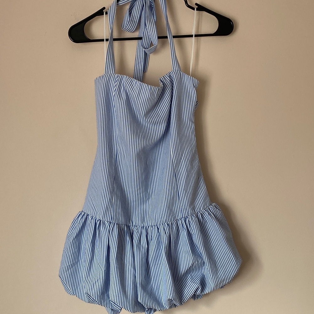 Edikted pinstripe bubble hem dress - Picture 2 of 8
